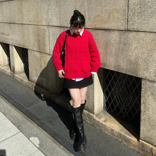 Cable Round Neck Knit