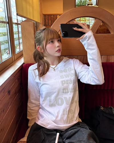 Lettering Long Sleeve T-Shirt