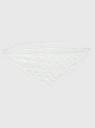 Creme Brulee Lace Hair Scarf White