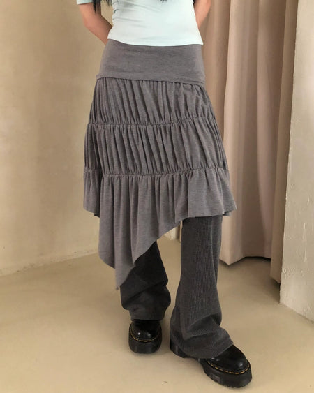 Asymmetrical midi skirt