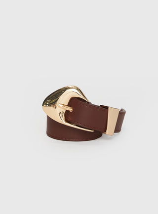 Youre Strong Belt Dark Brown  Gold