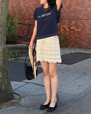 Crochet mini skirt
