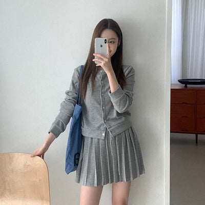 (set) Cardigan and mini skirt set