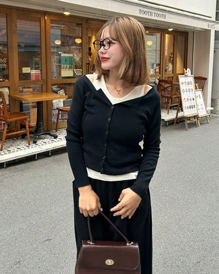 Sleeveless layered cardigan