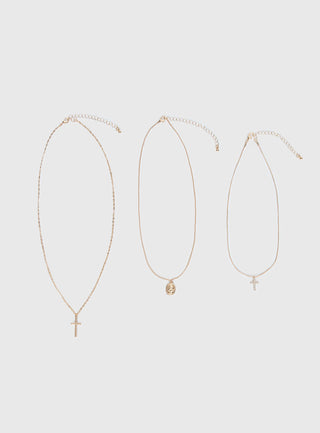 Broken Clocks Layered Necklace Gold