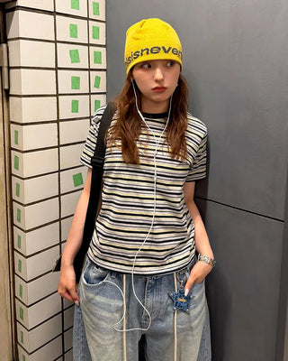 Multi-border ringer T-shirt