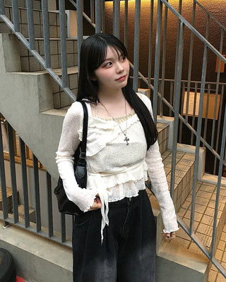 Layered ruffle knit