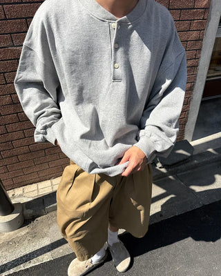 Henley neck sweatshirt
