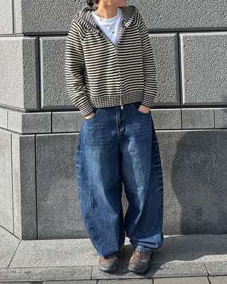 (Unisex) Washed Balloon Denim Pants