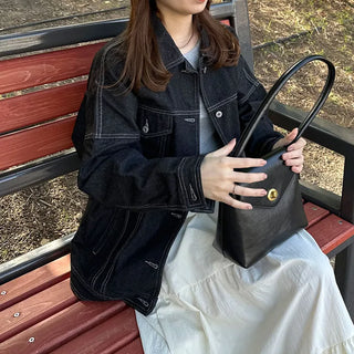 Oversized pocket denim jacket