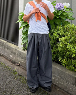Pintuck wide slacks