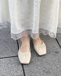 Shirring strap flat shoes