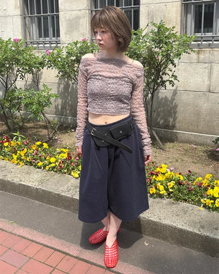 Lace sheer off-shoulder