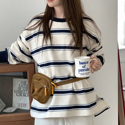 Cotton striped sweatshirt