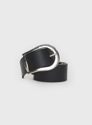 Breslin Belt Black  Silver