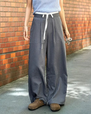 Two-tone pinstripe slacks