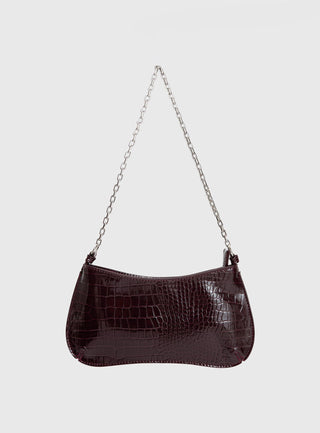 Gwynne Faux Leather Shoulder Bag Cherry Lacquer