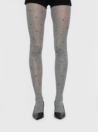 Coretta Tights Grey  Black Polka