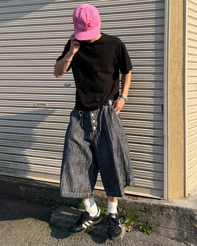 Hickory denim Bermuda shorts