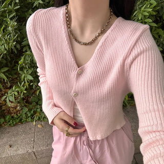 Ribbed cropped cardigan