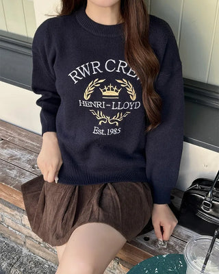 Lettering Round Knit