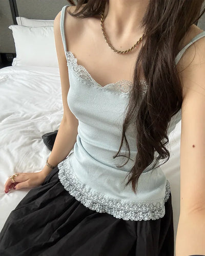 Lace-trimmed camisole