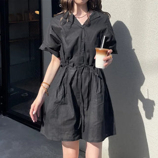 Linen short jumpsuit