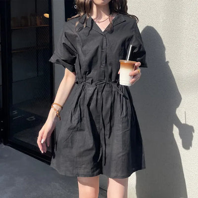 Linen short jumpsuit