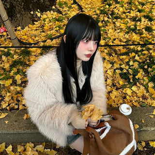 Fur cropped jacket