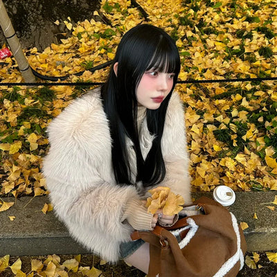 Fur cropped jacket