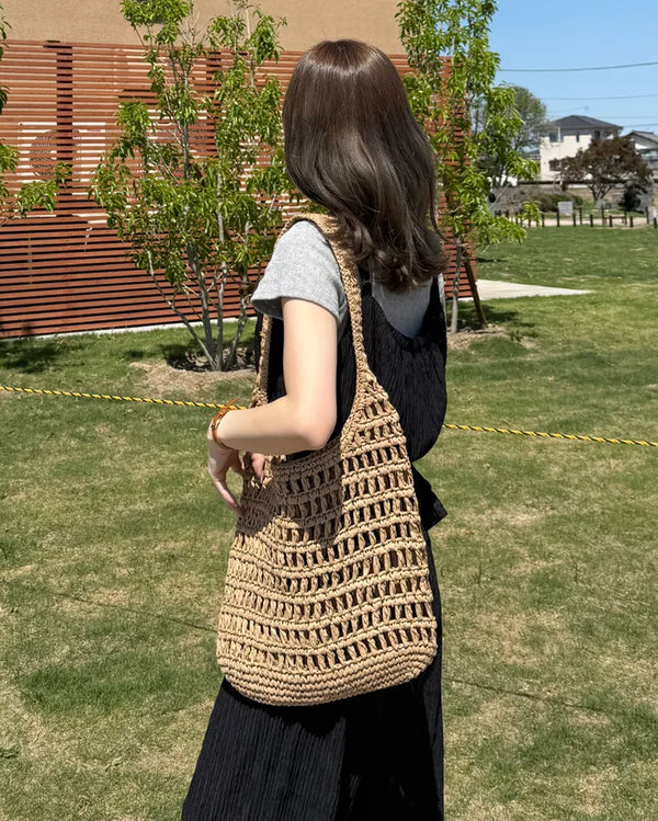Summer rattan shoulder bag