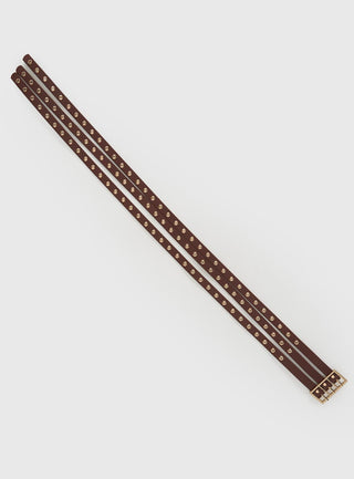 Dusk Dipped Layered Belt Brown  Gold