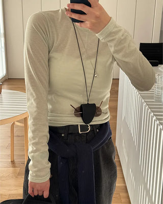 Color-block detail layered T-shirt