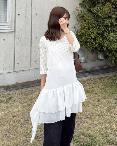 Asymmetrical Frill Bustier Dress