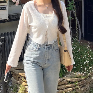 Sheer open cropped cardigan