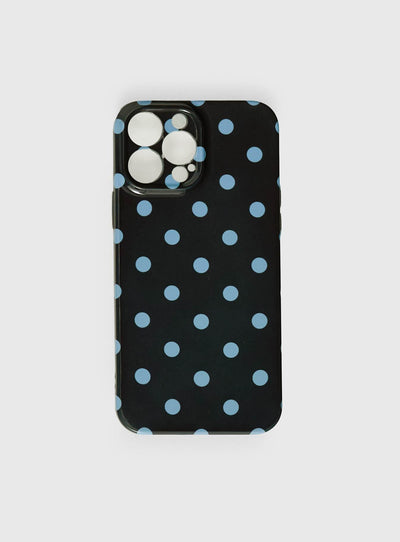 Ferrera iPhone Case Black  Blue Polka