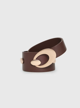 Jaide Low Waist Belt Brown  Gold