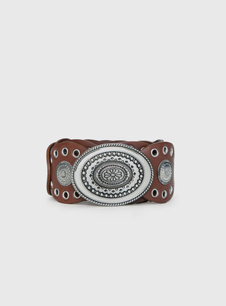 Sacrifices Belt Brown  Silver