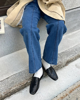 Square-line loafers