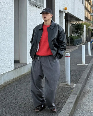 Faux leather blouson