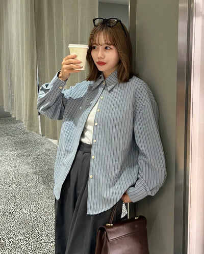 Oversized striped shirt
