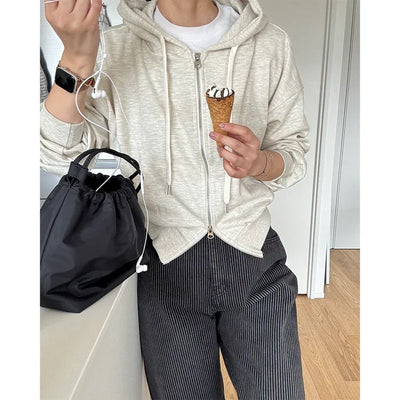 Lightweight cropped hoodie