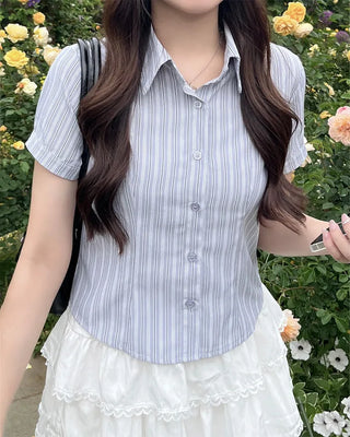 Pinstripe Cropped Shirt