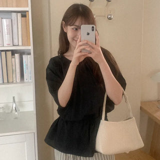String puff blouse