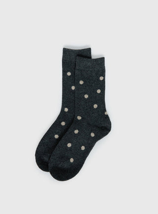 Safire Socks Grey / Beige Polka Dot