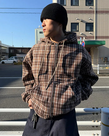 Checked Hooded Blouson