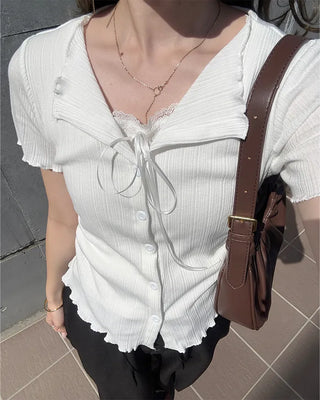 Lace Point Cardigan Set