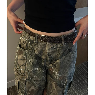 Leather twist belt