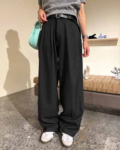Two-pleat wide slacks