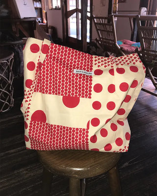 Two-Pattern Dot Tote Bag
